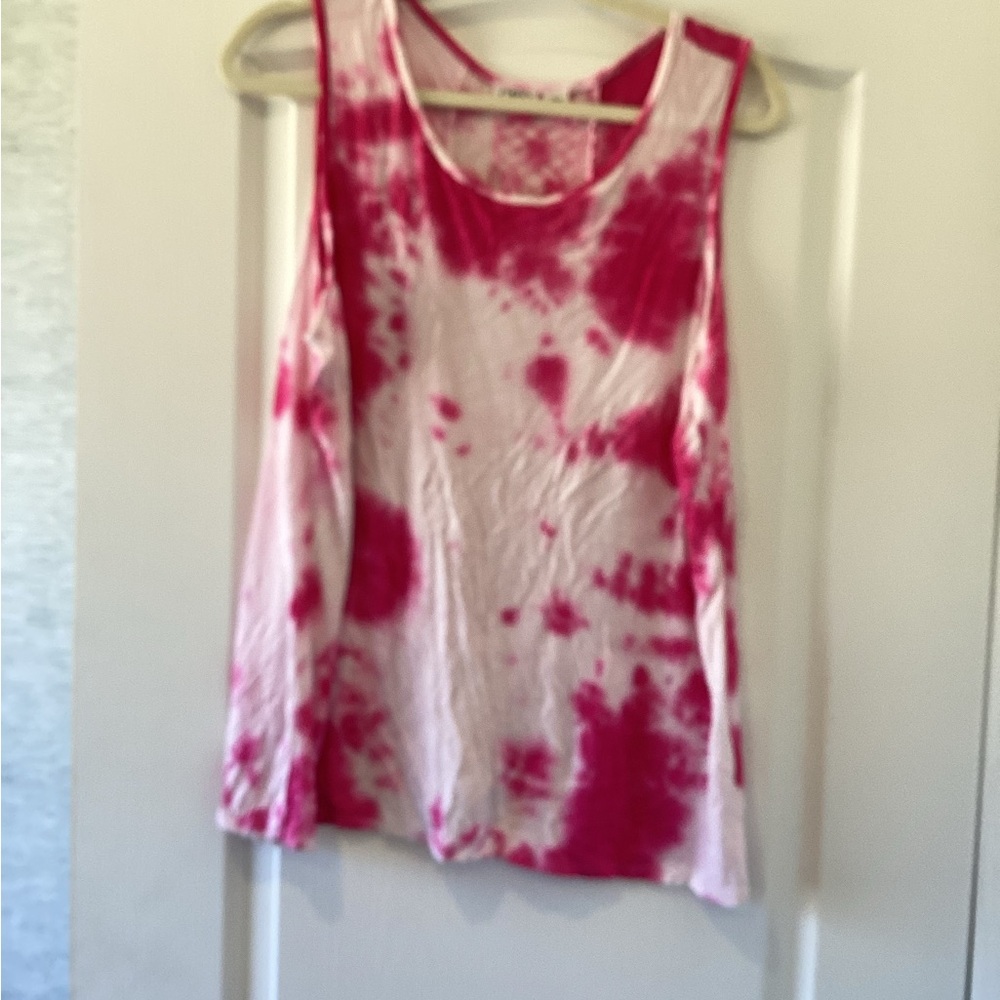 Cato Pink and White Tie-Dye Tank Top size 18/20W EUC